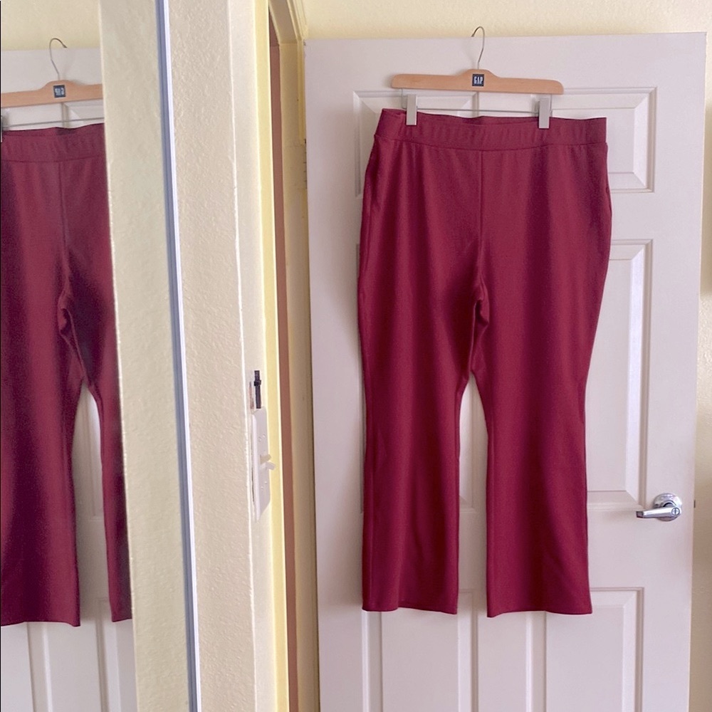 NWT IMAN Maroon Straight Leg Pants, Size 2X